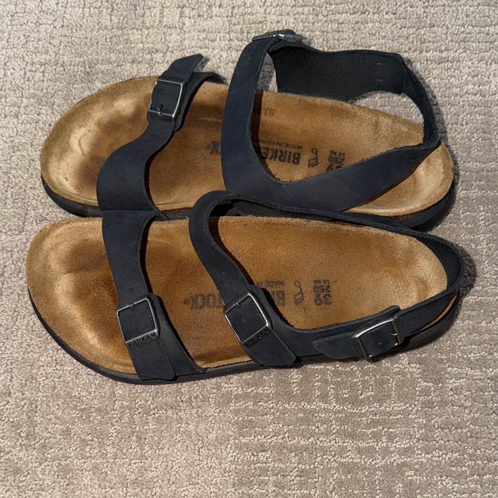 Black Adjustable Double-Strap Sandals - image 2